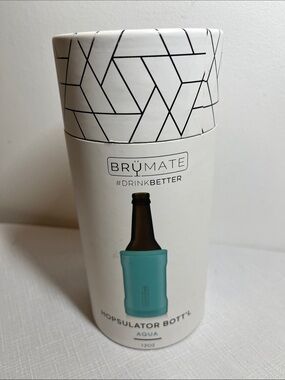 BruMate Hopsulator Bottle Insulator 
Aqua Stainless Steel Beverage Cooler